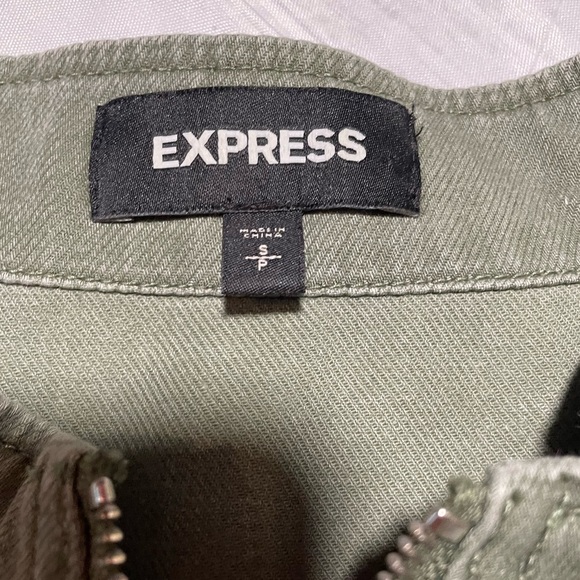 Express army green full zip military utility jacket. Oversized. Size S. - Picture 3 of 9